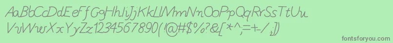 GaelleNumber5 Font – Gray Fonts on Green Background