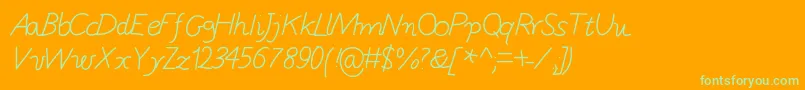 GaelleNumber5 Font – Green Fonts on Orange Background