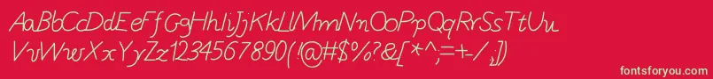GaelleNumber5 Font – Green Fonts on Red Background