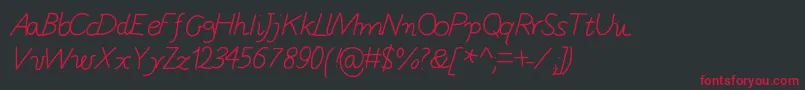 フォントGaelleNumber5 – 黒い背景に赤い文字