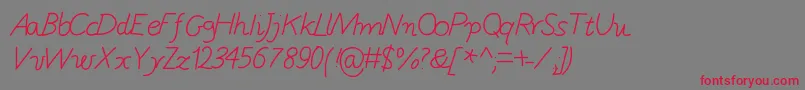 GaelleNumber5 Font – Red Fonts on Gray Background