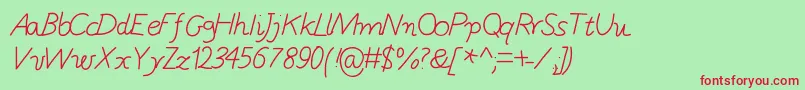 GaelleNumber5 Font – Red Fonts on Green Background