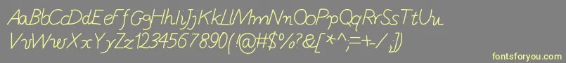 GaelleNumber5-fontti – keltaiset fontit harmaalla taustalla