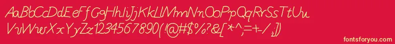 GaelleNumber5 Font – Yellow Fonts on Red Background