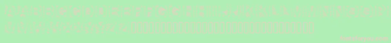 GaelleNumber6-fontti – vaaleanpunaiset fontit vihreällä taustalla