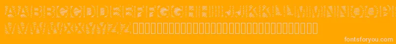 GaelleNumber6-fontti – vaaleanpunaiset fontit oranssilla taustalla