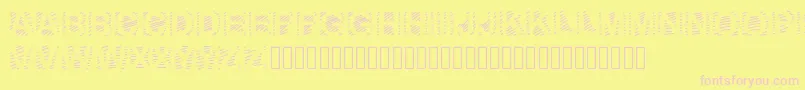 GaelleNumber6-fontti – vaaleanpunaiset fontit keltaisella taustalla