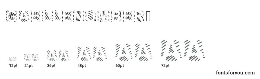 GaelleNumber6 Font Sizes