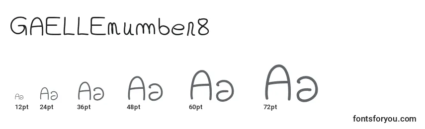 GAELLEnumber8 Font Sizes