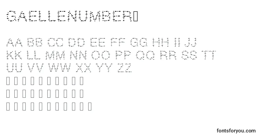 A fonte GAELLEnumber9 – alfabeto, números, caracteres especiais
