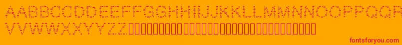 GAELLEnumber9-Schriftart – Rote Schriften auf orangefarbenem Hintergrund