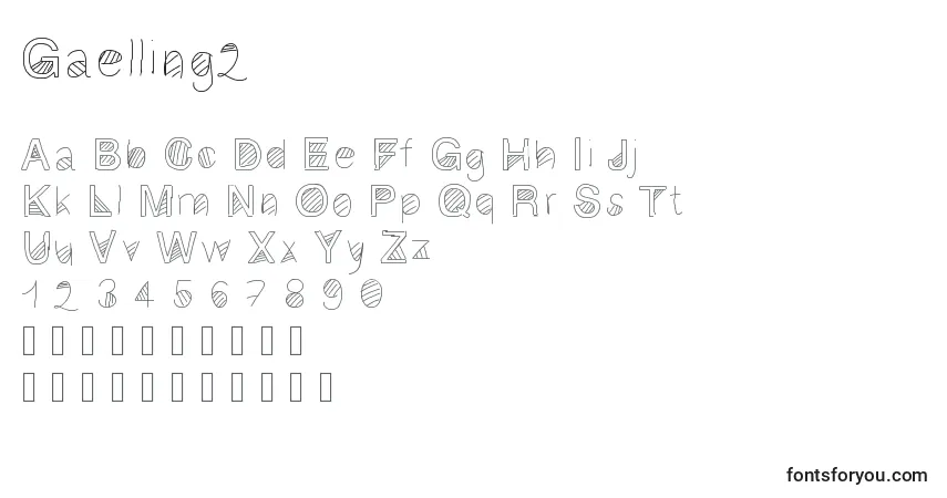 Gaelling2-fontti – aakkoset, numerot, erikoismerkit