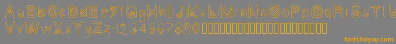 フォントGaelling2 – オレンジの文字は灰色の背景にあります。
