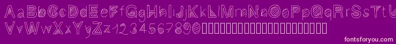 Gaelling2-Schriftart – Rosa Schriften auf violettem Hintergrund