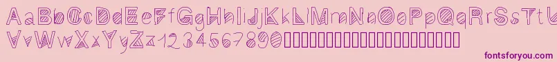 Gaelling2-Schriftart – Violette Schriften auf rosa Hintergrund