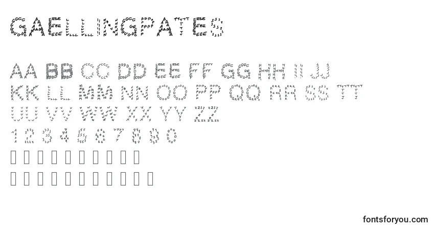 Schriftart Gaellingpates – Alphabet, Zahlen, spezielle Symbole