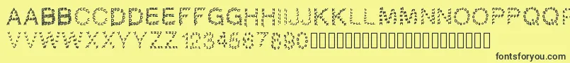 Gaellingpates Font – Black Fonts on Yellow Background