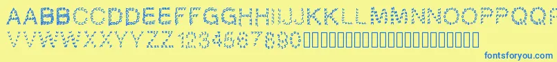 Gaellingpates Font – Blue Fonts on Yellow Background