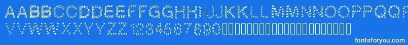 Gaellingpates Font – Yellow Fonts on Blue Background