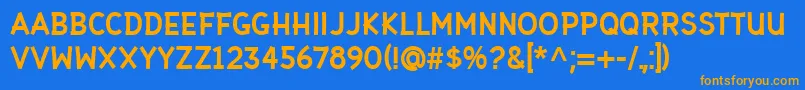 Gaffer Type Font – Orange Fonts on Blue Background