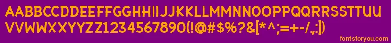 Gaffer Type Font – Orange Fonts on Purple Background