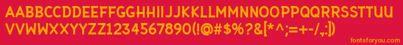 Gaffer Type Font – Orange Fonts on Red Background