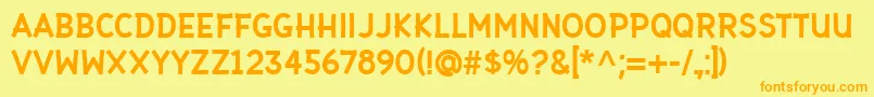 Gaffer Type Font – Orange Fonts on Yellow Background