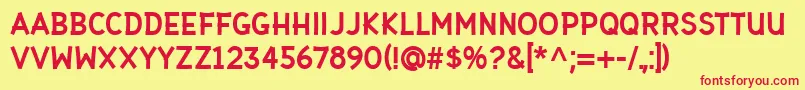 Gaffer Type Font – Red Fonts on Yellow Background