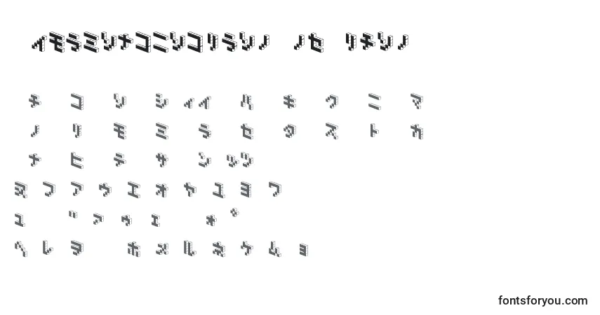 Czcionka DemoncubicblockNkpBlack – alfabet, cyfry, specjalne znaki