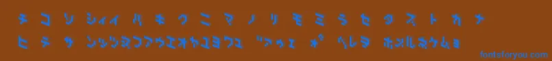 DemoncubicblockNkpBlack Font – Blue Fonts on Brown Background