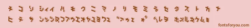 DemoncubicblockNkpBlack Font – Brown Fonts on Pink Background