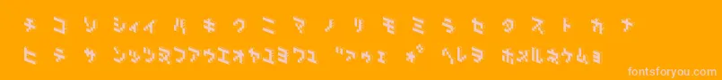 DemoncubicblockNkpBlack Font – Pink Fonts on Orange Background