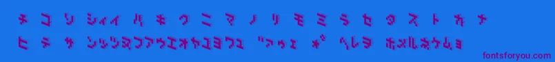 DemoncubicblockNkpBlack Font – Purple Fonts on Blue Background