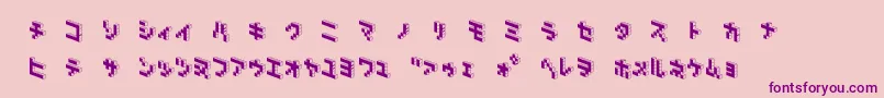 DemoncubicblockNkpBlack Font – Purple Fonts on Pink Background