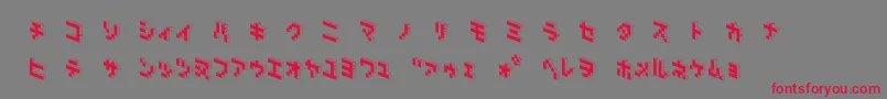DemoncubicblockNkpBlack Font – Red Fonts on Gray Background
