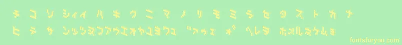 DemoncubicblockNkpBlack Font – Yellow Fonts on Green Background