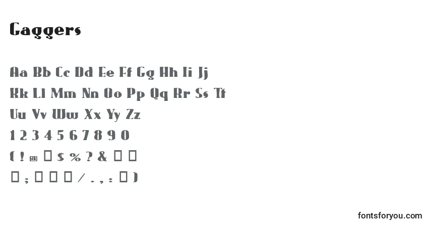 Шрифт Gaggers (127612) – алфавит, цифры, специальные символы
