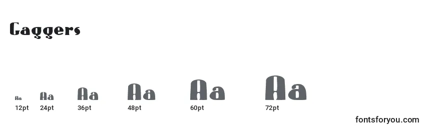 Размеры шрифта Gaggers (127612)