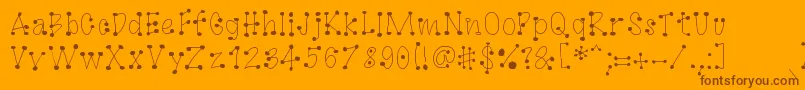 GaGoo by KreativFont com Font – Brown Fonts on Orange Background