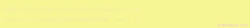 GalacticaS RegularV Striped-Schriftart – Rosa Schriften auf gelbem Hintergrund