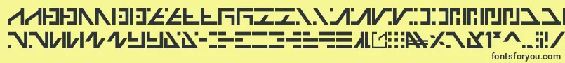 Galactico Basic-fontti – mustat fontit keltaisella taustalla