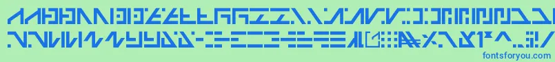Galactico Basic-Schriftart – Blaue Schriften auf grünem Hintergrund