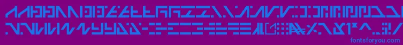 フォントGalactico Basic – 紫色の背景に青い文字