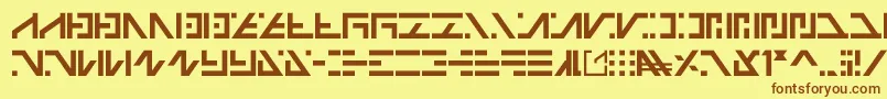 Galactico Basic-fontti – ruskeat fontit keltaisella taustalla