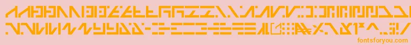 Galactico Basic-Schriftart – Orangefarbene Schriften auf rosa Hintergrund