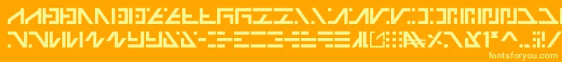 Galactico Basic Font – Yellow Fonts on Orange Background