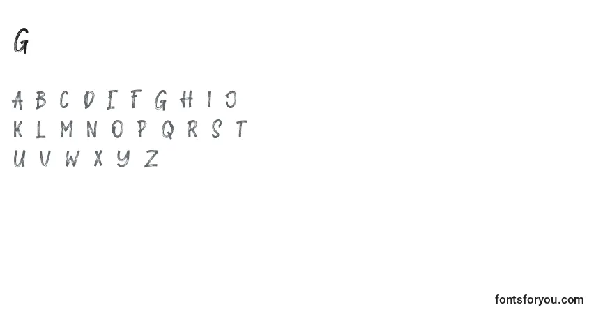 Schriftart Galahad – Alphabet, Zahlen, spezielle Symbole