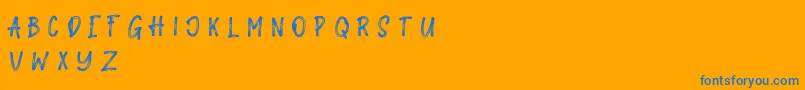 Galahad Font – Blue Fonts on Orange Background