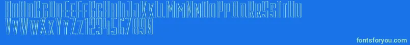 GalahPanjang Font – Green Fonts on Blue Background