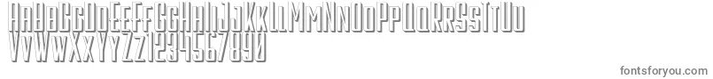 GalahPanjang3D-fontti – harmaat kirjasimet valkoisella taustalla